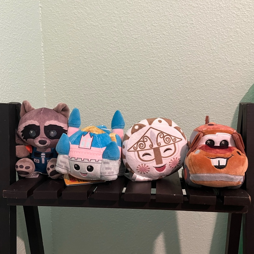 Bundle of four Wishables! New Wishables small world, tow mater, castle, rocket